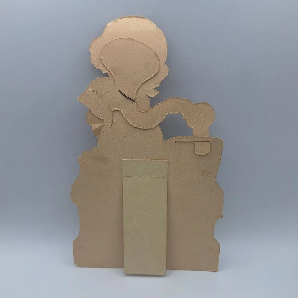 Vintage Standing Die-Cut‎ Valentine Card Girl Watering Flowers Cute Retro Design